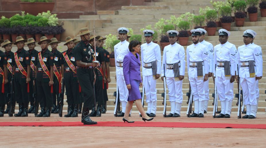 Swiss President receives ceremonial welcome