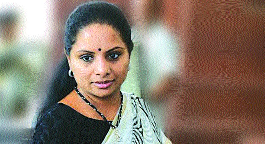 Telangana MP Kavitha gifts helmet to minister-brother