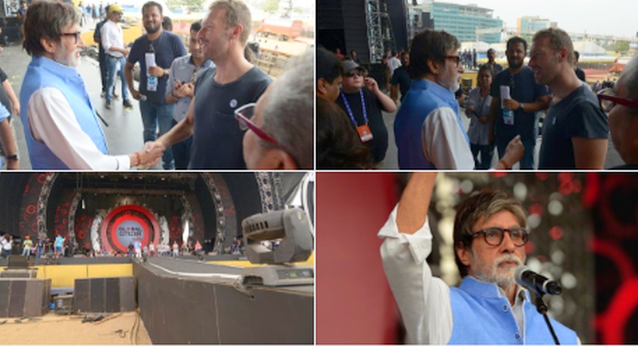 Coldplay frontman Chris Martin caught in conversation with Bollywood's Shehanshah Amitabh Bachchan (PHOTO: Twitter) img