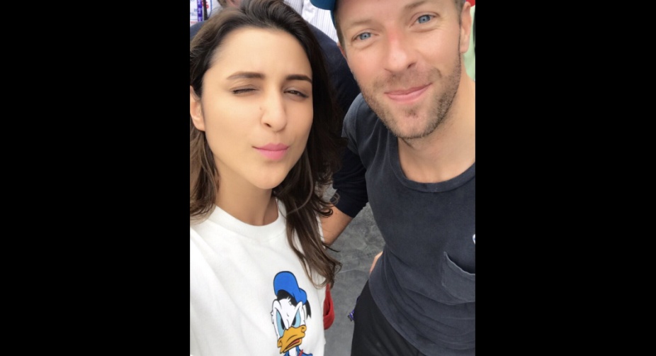 Parineeti Chopra posed for a cute selfie with Chris Martin and captioned it: img