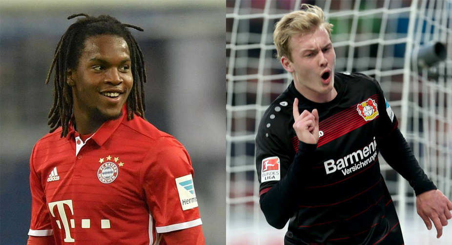 <i>FC Hollywood vs Werkself :</i> Renato Sanches (L) and Julian Brandt (R) are two of the brightest talents in world football but whose side will come out on top? Second-placed Bayern know they must win against Bayer Leverkusen on Saturday if they are to remain within touching distance of Bundesliga leaders RB Leipzig img