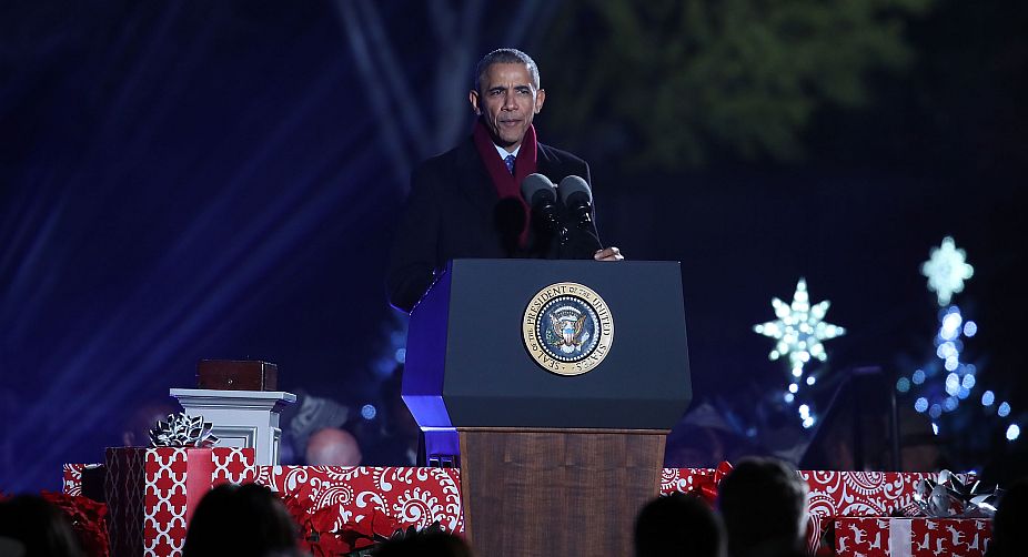 The US president Barack Obama speaking at the ceremony (Photo: AFP) img
