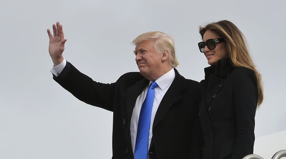 Donald Trump arrives in Washington DC