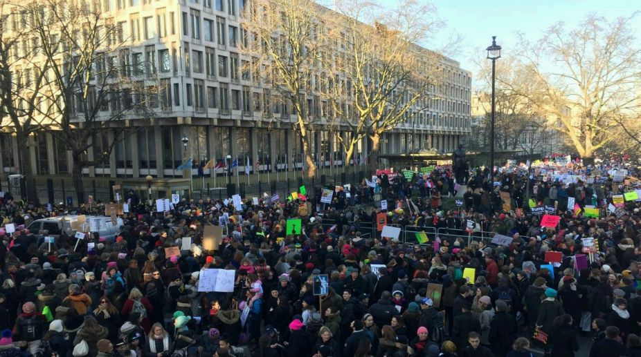 Thousands march against Trump in London