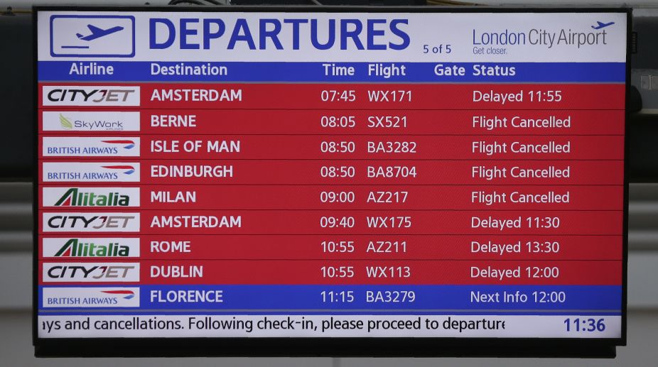 Flights cancelled at London airport for second day