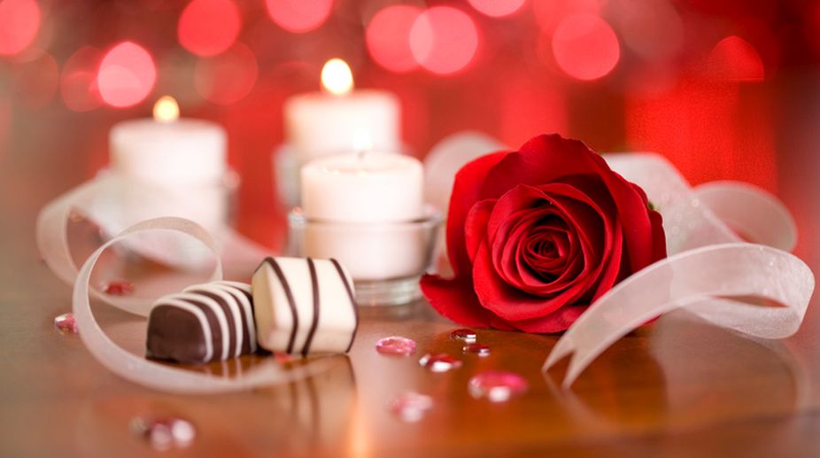Candles and candies for Valentine’s Day