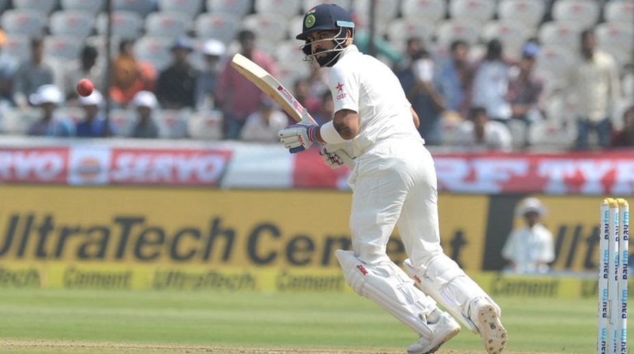 Hyderabad Test: India 620-6 at tea, Kohli falls after double ton
