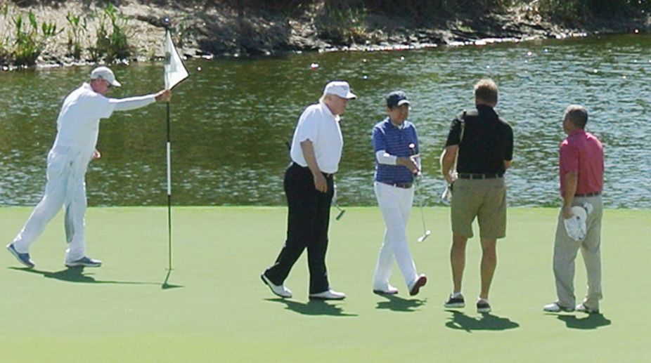 Trump, Abe have ‘relaxing, productive’ golf session in Florida