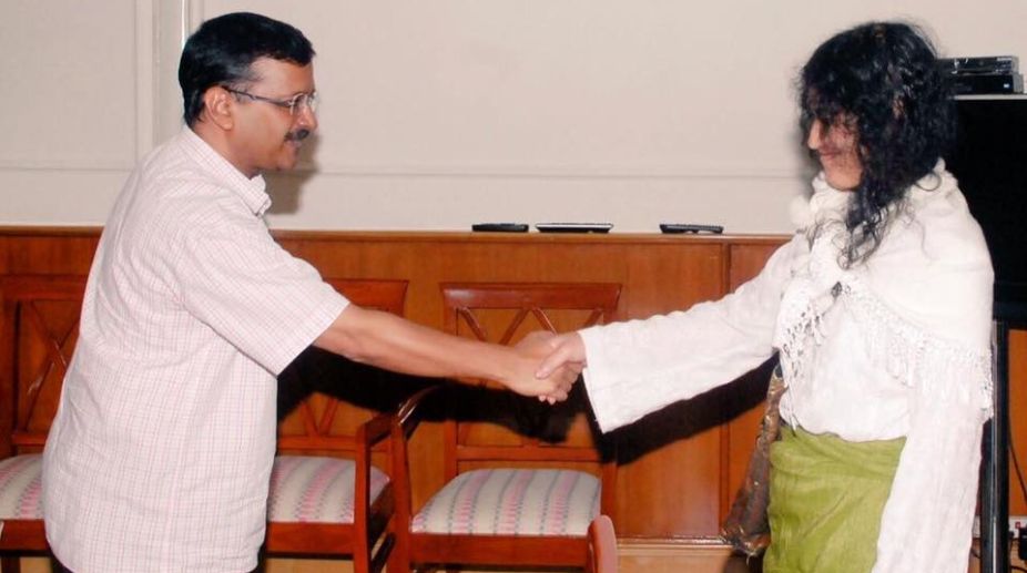 Kejriwal, Mann donate to Irom Sharmila’s PRJA party