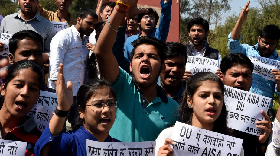 Ramjas College violence: ABVP carries out ‘Tiranga march’