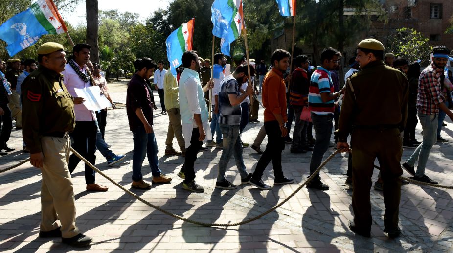 DU students march against Ramjas College violence