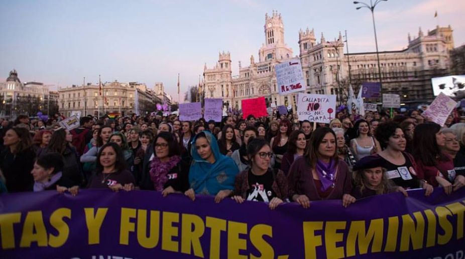 International Women’s Day in Madrid draws 40,000 protesters
