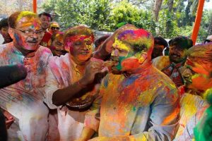 Holi comes a day early for BJP