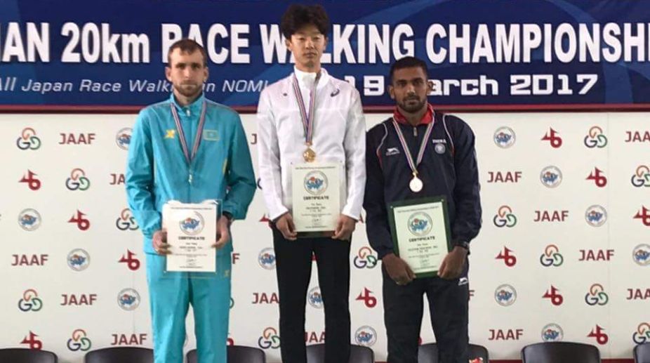 KT Irfan wins bronze at Asian 20km Race Walk Championships