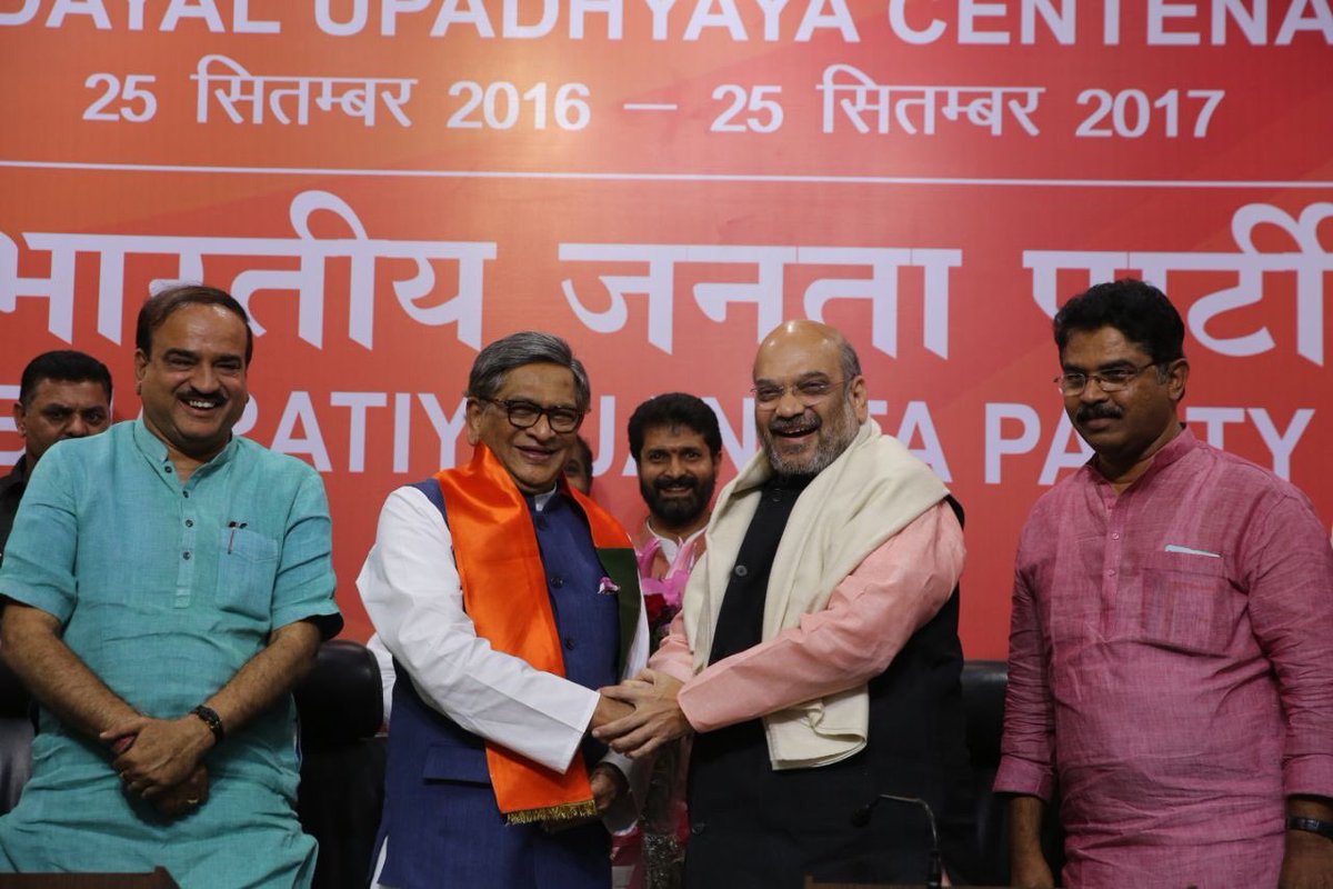 Congress veteran SM Krishna joins BJP
