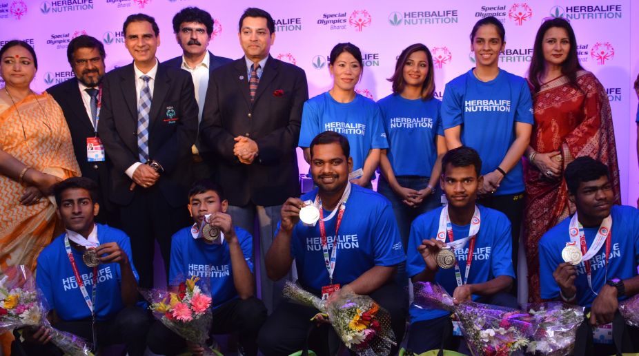 Mary Kom, Saina Nehwal, Heena Sidhu seek inspiration from special Olympians