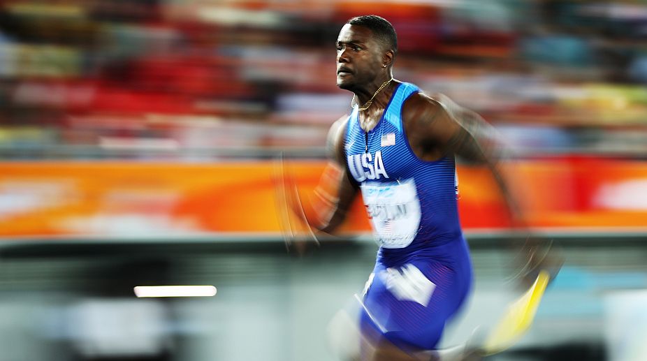 Justin Gatlin trumps Andre de Grasse to win gold at IAAF World Relays