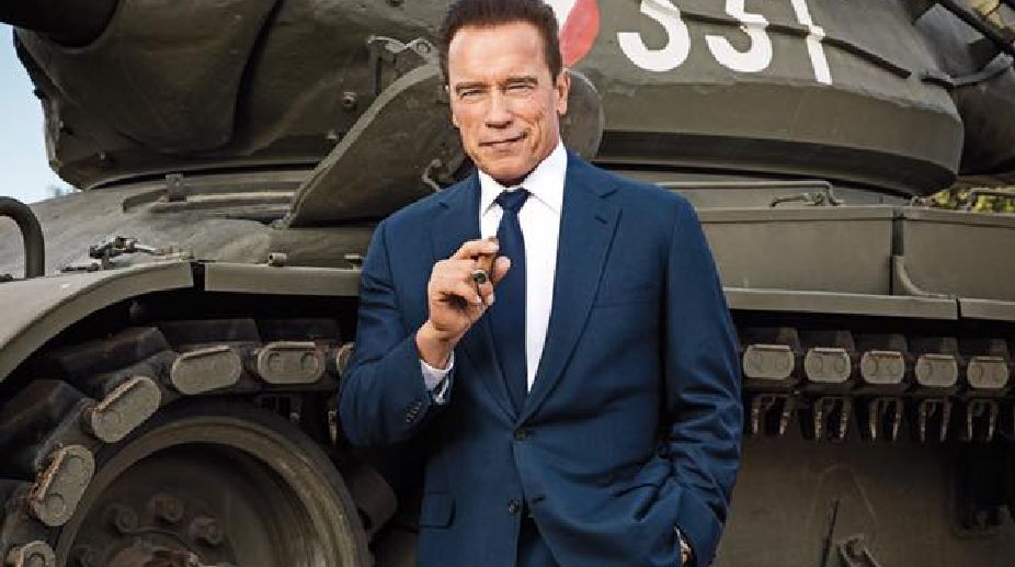 Schwarzenegger enjoys beach time at Cannes