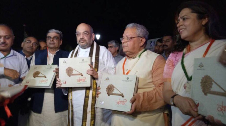Amit Shah unveils 12-feet tall Charkha, a museum at CP