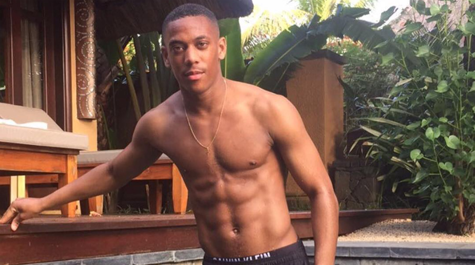 Manchester United star Anthony Martial chilling on holiday