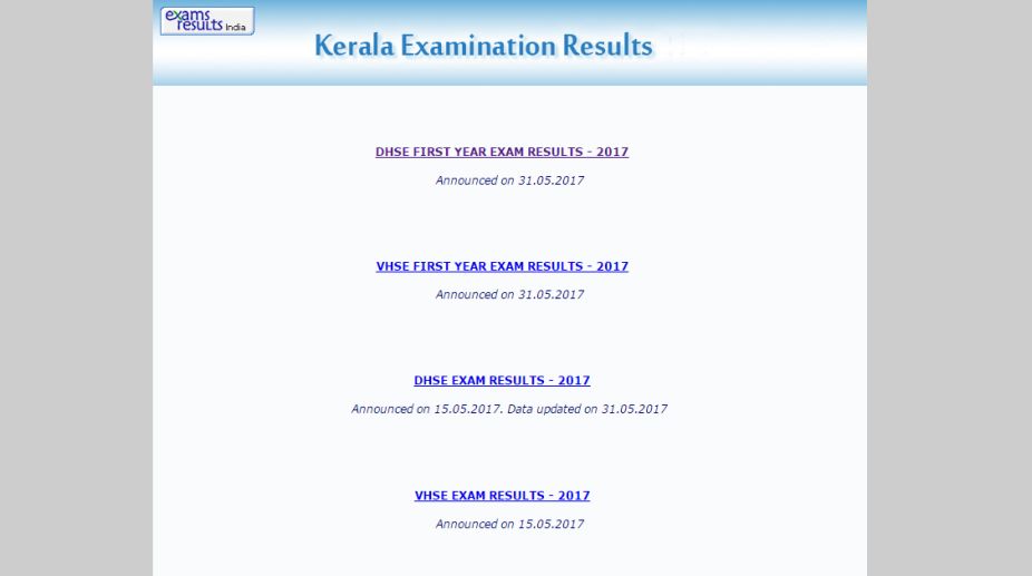 Kerala DHSE Class 11 result 2017 declared on keralaresults.nic.in