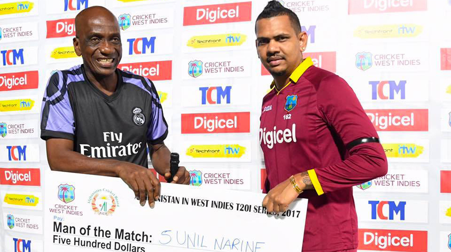 Sunil Narine shines in West Indies six wicket win over Afghanistan