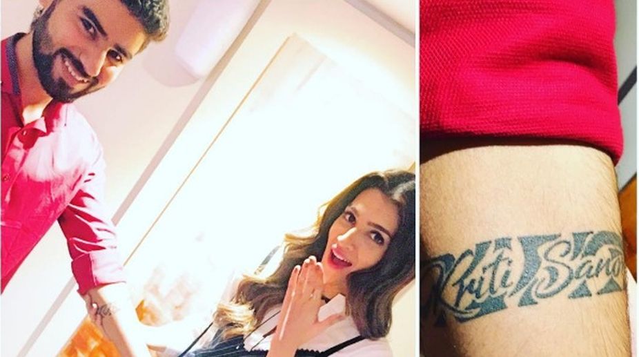 Fan gets Kriti Sanon’s name tattooed on his forearm!