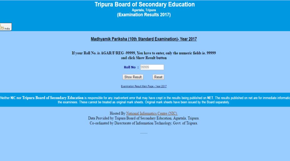 Tripura Board TBSE class 10 results 2017 declared; check at tripuraresults.nic.in