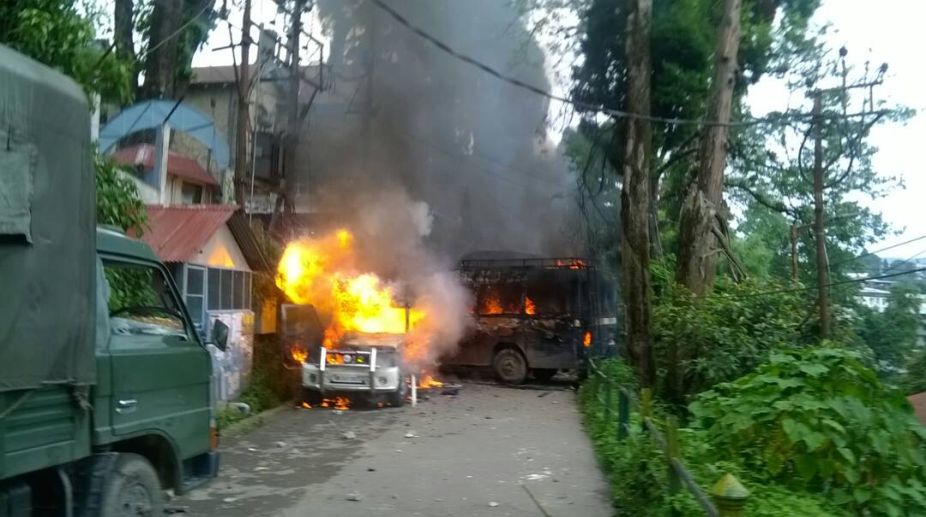 Darjeeling on the boil again, car torched