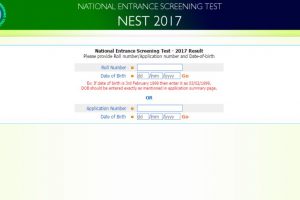 NEST 2017 results declared; check at nestexam.in