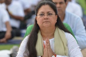 Rajasthan CM leads thousands on yoga day