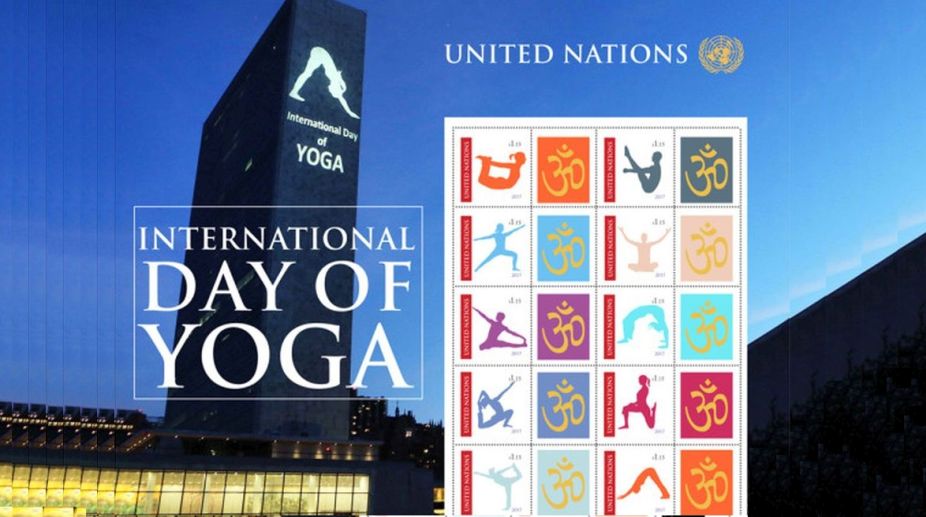 Stamps release, water puja mark Yoga celebrations at UN