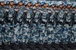 Chinese Army conducting exercises simulating battle scenarios
