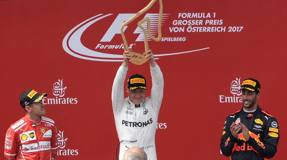 Mercedes’ Valtteri Bottas edges Sebastian Vettel to win Austrian GP