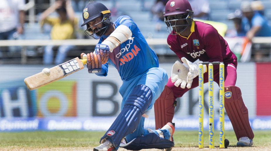 India post challenging total vs West Indies