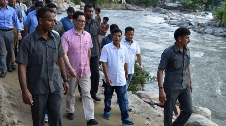 Khandu, Rijiju conduct aerial survey of Arunachal’s flood-hit areas