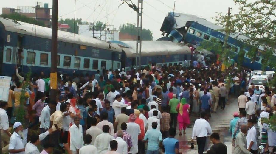 Railway safety official inspects Utkal Express accident site