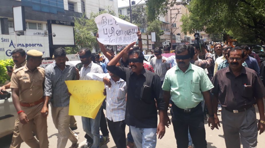 Protests in Tamil Nadu over suicide of Dalit student S Anitha