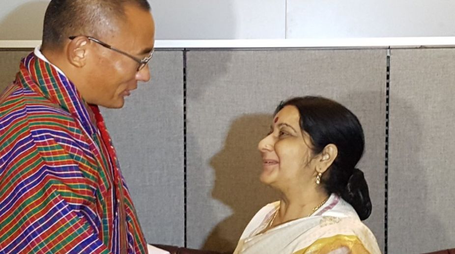 Sushma meets Bhutanese PM, Tunisian counterpart