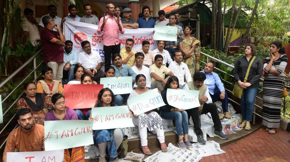 Hundreds protest Gauri Lankesh murder in Bengaluru