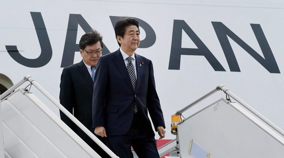 Japanese PM Shinzo Abe arrives in India