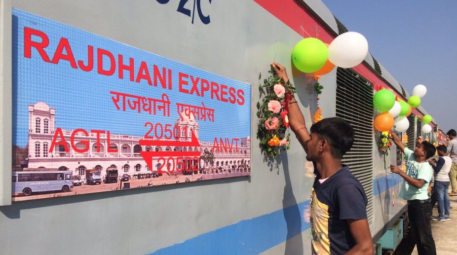 Tripura Rajdhani Express to New Delhi chugs off from Agartala