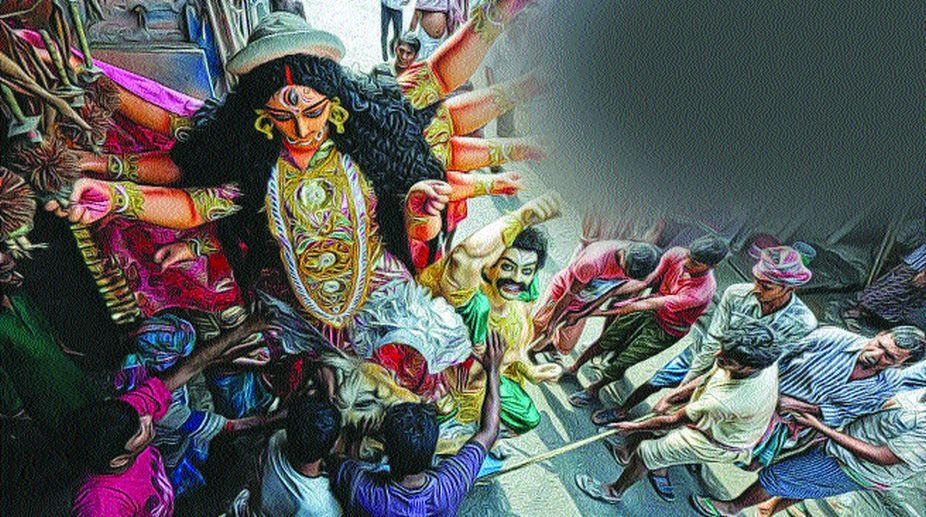 West Bengal: Pooja pandal burnt, Goddess Saraswati idol set on fire