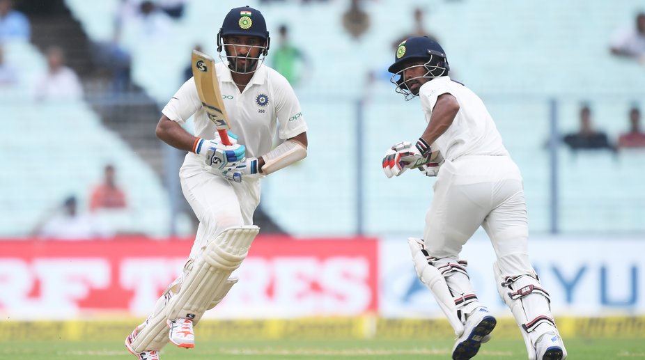 Kolkata Test: Shanaka reduces India to 74-5, Pujara wages lone battle before rain