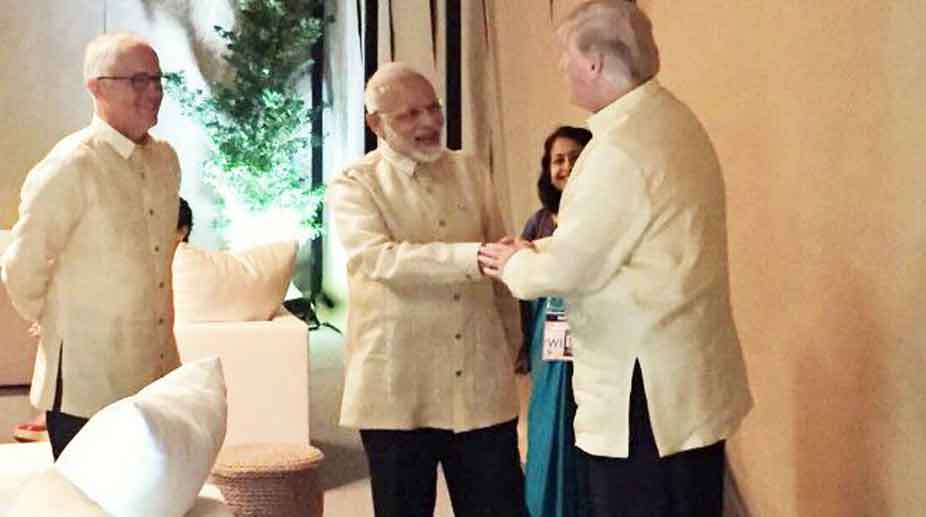 PM Narendra Modi briefly meets Trump, world leaders at ASEAN gala dinner