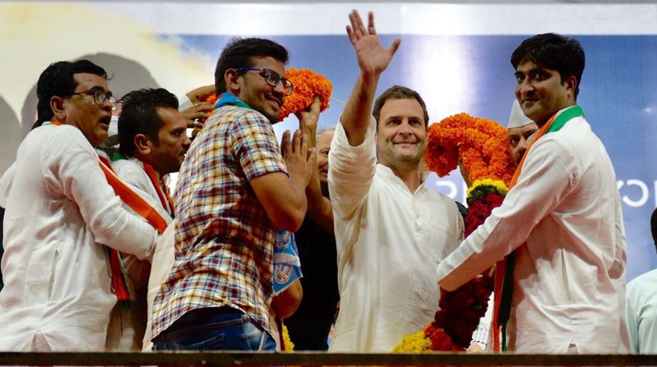 Celebrations begin at Congress headquarters ahead of Rahul’s coronation