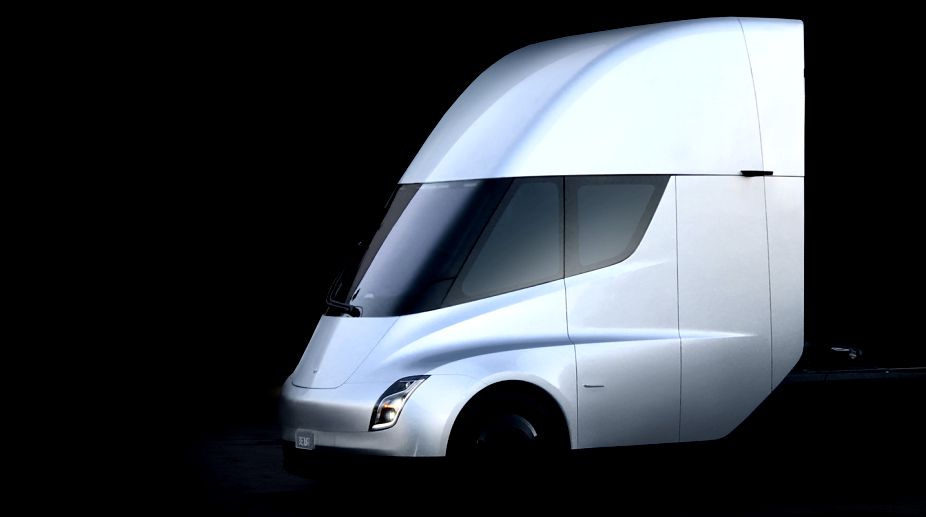 Tesla unveils all-electric semi truck, promotes “green” transportation