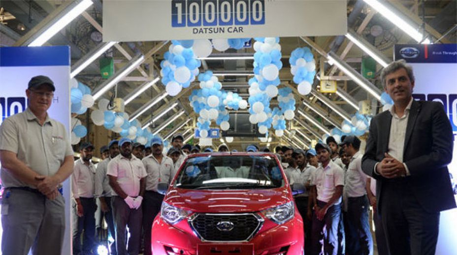 Datsun rolls out 1,00,000th car from partnered Renault’s Chennai plant