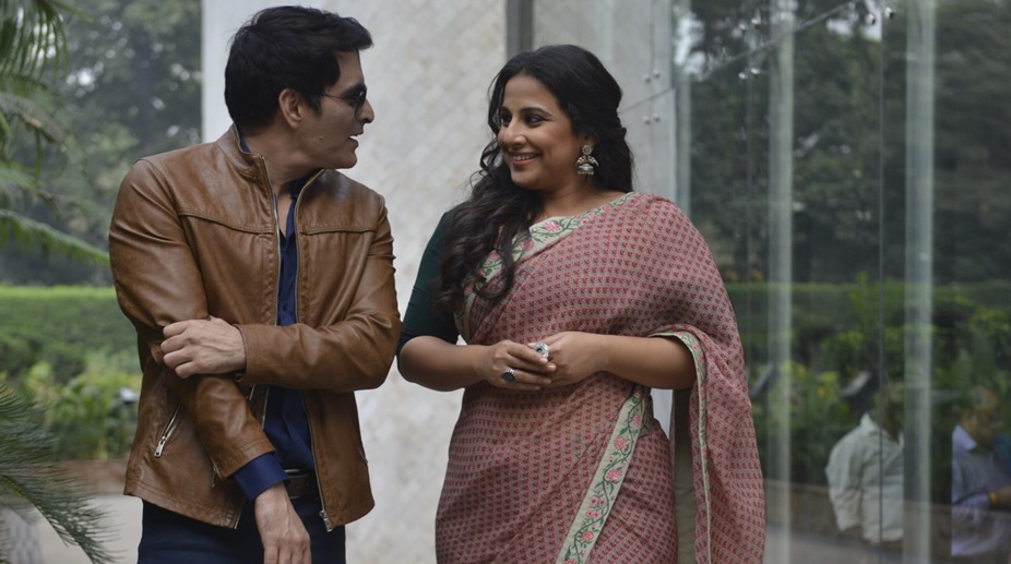 Tumhari Sulu’s Vidya Balan steps out for promotions with on screen husband