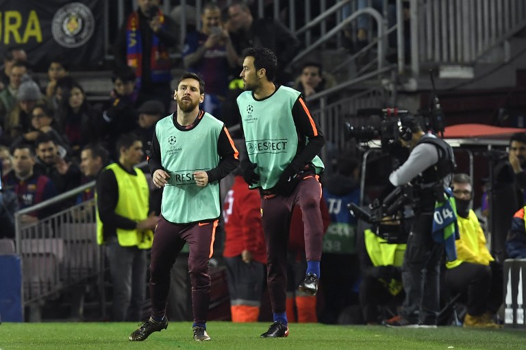 Barcelona’s Sergio Busquets back at training ahead of Roma clash